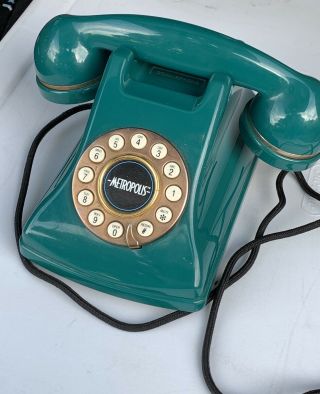 Conair Metropolis Vintage Green Push Button Dial Retro Style Phone Sw2504
