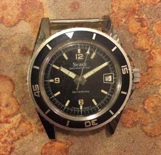 Vintage Rare Mens Sears Tradition Skin Diver Dive Watch Japan Automatic Selfwind