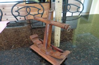 Spain Pipe holder stand Vintage Wooden Anchor Ship Captain hold 4 pipes Nautical 2