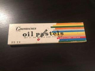 Vintage Grumbacher Oil Pastels 22 - 24 Set Of 24 Brilliant Color Japan