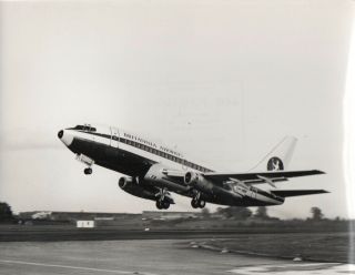 Large Vintage Photo - Britannia Airways Boeing 727 G - Awsy