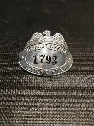 Vintage Metal Us Post Office Letter Carrier Hat Badge 1793 Usps