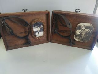 Vintage Country Western Cowboy Spurs With Picture Home Decor Shadow Box Ts