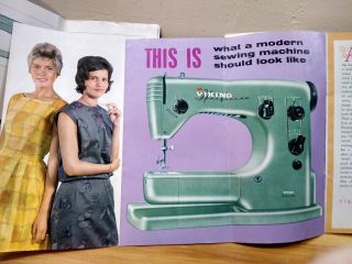 2 Vintage Viking Husqvarna Sewing Machine Brochures 1963