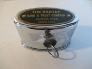 Vintage Metal Bank With Key The Harter Bank & Trust Company Ohio Banthrico