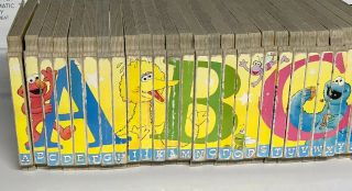 Sesame Street Alphabet Books Puzzle Hardcover Board Complete Set Of 26 Vintage