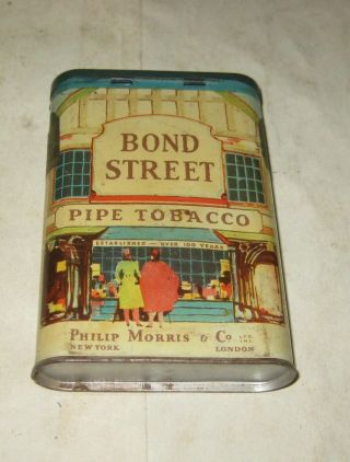 610F - 1 BOND STREET PIPE TOBACCO TIN PHILIP MORRIS & CO.  NO ZIP CODE NOTED. 2