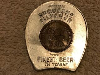 1941 Duquesne Pilsener Beer Vintage Lucky Wheat Penny Encased Good Luck Charm