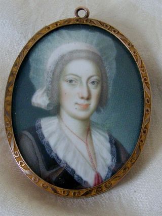Fine Antique Portrait Miniature Of A Lady C1800