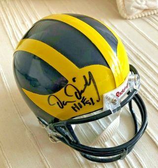 Dan Dierdorf Signed Michigan Wolverines Mini Helmet W/hof96 W/coa