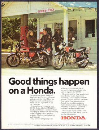 1974 Honda Cb - 550 Cb - 750 K4 Motorcycle Photo " Good Things Happen " Promo Print Ad
