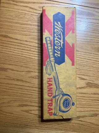 Vintage Western Hand Trap Clay Pigeon Thrower With Box