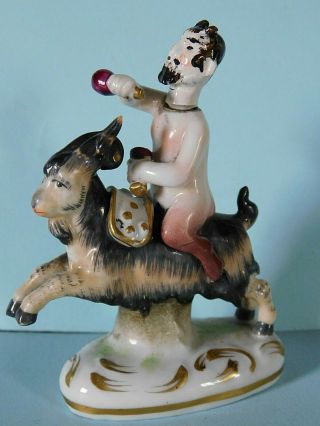 Antique 19th C Porcelain Scent Bottle,  Temperance? Naked Devil Holding Bottle