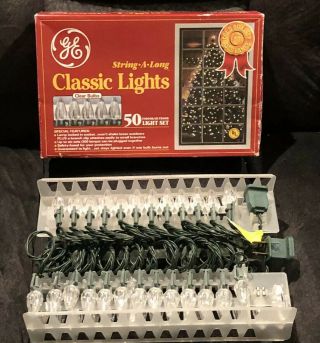 Vintage GE Christmas String Lights Set Of 50 With Covers HTF 2