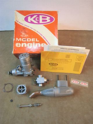 Vintage K&b 4011.  40 R/c Front Rotor Rc Model Airplane Engine Exhaust/silencer