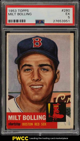 1953 Topps Milt Bolling Sp Rookie Rc 280 Psa 5 Ex (pwcc)