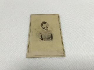 Antique Civil War Cabinet Card Of Union Soldier Made By C.  Barnes Mobile Alabama