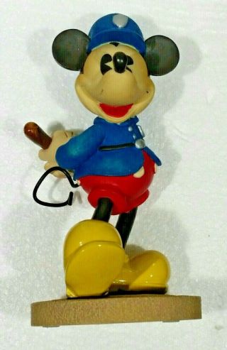 Walt Disney Mickey Mouse Police Officer Figurine Vintage Protect Serve Love