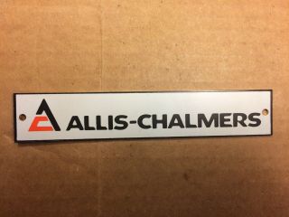 Vintage Allis - Chalmers Logo Metal Name Plate Id Badge 6 " Long X 1 " Tall A