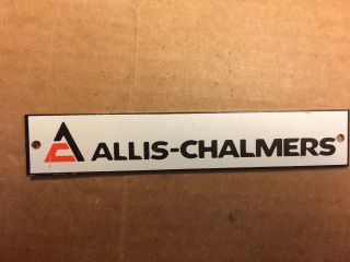 Vintage Allis - Chalmers Logo Metal Name Plate Id Badge 6 " Long X 1 " Tall B
