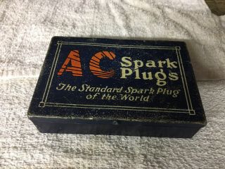 Vintage Ac Spark Plug Tin Box