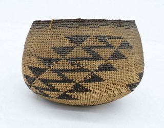 Antique California Hupa Indian Basket Native American Unfinished 19th Century