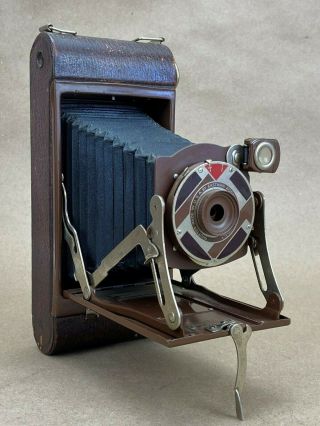 Kodak No.  1A Gift Kodak Art Deco Antique Folding Camera Brown - Cute 2