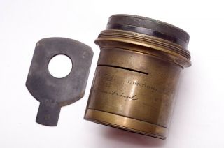Antique Large Format Plate Lens Brass Ross 8 1/2x6 1/2 London Rapid Symmetrical,