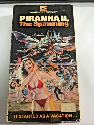 Piranha Ii The Spawning Vhs Movie Vintage 1982 Embassy Home Entertainment Horror
