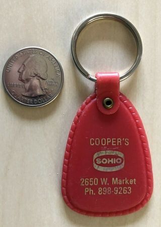 Sohio Standard Oil Ohio Coopers Warren Ohio Vtg Keychain Key Ring 34211