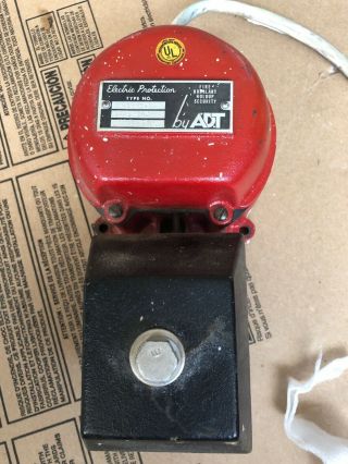 Vintage Adt Fire Burglary Holdup Security Alarm Bell 6v Dc Model 3204