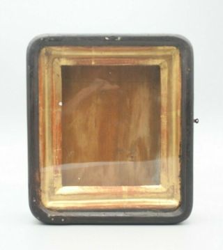 Antique 19c Russian Wood Gold Plated Frame Icon Box Kiot