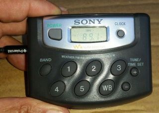 Vintage Sony SRF - M37W Walkman Radio Digital Tuning Weather/FM/AM W/Clip 3