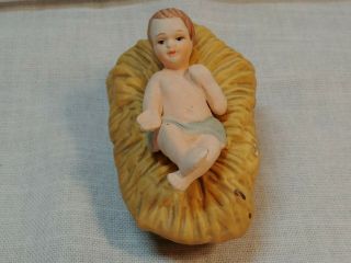 Christmas Nativity Porcelain Baby Jesus Figure Holiday Decor Vtg Holy Family