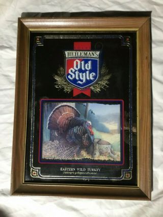 Vintage Old Style Beer Wildlife Series Mirror - " Eastern Turkey ".  1993.