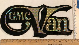 Vintage 1970s Gmc Van Logo Decal Bumper Sticker Prism Prismatic