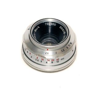 Vintage Braun Katagon 50 Mm F/2.  8 L39 Mount Lens Serviced