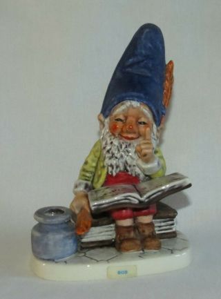 Vintage Goebel Gnome Co - Boy Bob The Bookworm 1970 Gnome Well 510 Tmk 4