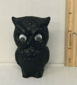 Vintage Handcrafted Coal Owl Sculpture