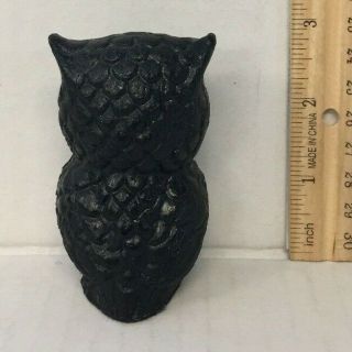 Vintage Handcrafted Coal Owl Sculpture 3