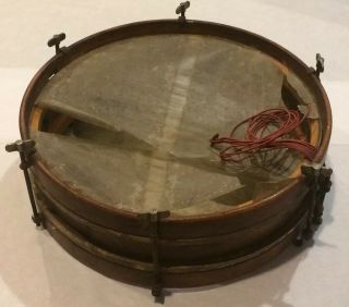 Antique Wood Snare Drum 13.  5 " X4.  5” 6 Nut - Early 1900s?