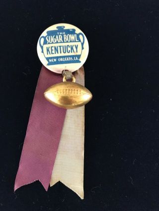 Vintage Kentucky Wildcats Sugar Bowl Orleans 1951 Pin/button