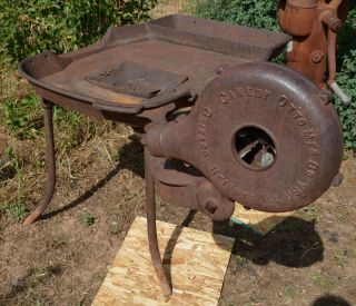 Huge Antique Cast Iron Blacksmith Forge Table & Royal Canedy Otto Blower