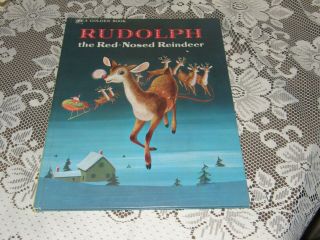 Golden Book Rudolph The Red Nose Reindeer Hc Vintage Large Vgc
