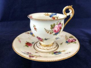 Fine Antique French Sevres Paris Porcelain Hand Painted Cup & Saucer.  2.