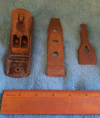 HTF ANTIQUE STANLEY NO.  1 WOOD PLANE PROJECT NO HANDLES 2 LINE BLADE MARKED 1892 3
