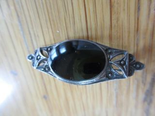 Vintage Art Deco Boma 925 Sterling Silver & Black Onyx Mourning Pin Or Brooch