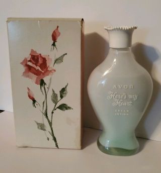Vintage Avon Heres My Heart Cream Lotion Bottle 4 Oz