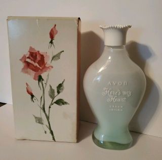 Vintage Avon Heres MY Heart Cream Lotion Bottle 4 Oz 3