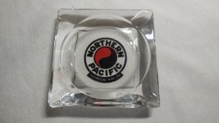 Vintage Northern Pacific Yellowstone Park Line Glass Ash Tray / Look